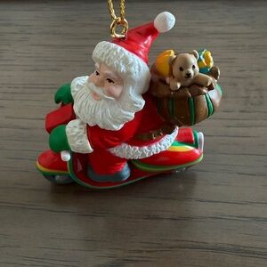 Santa Claus Motorcycle Christmas Ornament